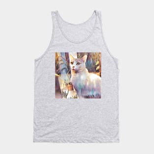 CAT WHITE COLORS Tank Top